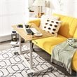 Pemberly Row Wood Adjustable Height Rolling Computer Desk in Natural