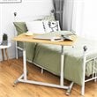Pemberly Row Wood Adjustable Height Rolling Computer Desk in Natural