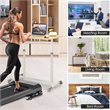 Pemberly Row Wood Adjustable Height Rolling Computer Desk in Natural