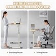 Pemberly Row Wood Adjustable Height Rolling Computer Desk in Natural