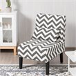 Pemberly Row Sponge Accent Armless Leisure Chair with Lumbar Pillow in Gray