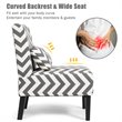 Pemberly Row Sponge Accent Armless Leisure Chair with Lumbar Pillow in Gray