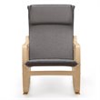 Pemberly Row Bentwood Fabric Upholstered Relax Lounge Rocking Chair in Gray