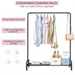 Pemberly Row Industrial Metal Garment Rack/Heavy Duty Floor Cloth Rack in Black