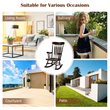 Pemberly Row Solid Wood Indoor/Outdoor Porch Rocking Chair in Glossy Coffee