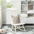 Pemberly Row Solid Wood Indoor/Outdoor Porch Rocking Chair in Glossy White