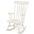 Pemberly Row Solid Wood Indoor/Outdoor Porch Rocking Chair in Glossy White
