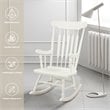 Pemberly Row Solid Wood Indoor/Outdoor Porch Rocking Chair in Glossy White