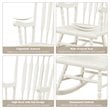 Pemberly Row Solid Wood Indoor/Outdoor Porch Rocking Chair in Glossy White