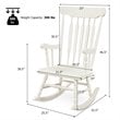 Pemberly Row Solid Wood Indoor/Outdoor Porch Rocking Chair in Glossy White