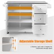 Pemberly Row 2-Door Stainless Steel Top Kitchen Island Storage Cabinet in White