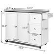 Pemberly Row 2-Door Stainless Steel Top Kitchen Island Storage Cabinet in White