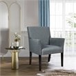 Pemberly Row Linen Fabric Executive Guest Arm Chair w/ Rubber Wood Legs in Gray