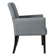 Pemberly Row Linen Fabric Executive Guest Arm Chair w/ Rubber Wood Legs in Gray