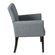 Pemberly Row Linen Fabric Executive Guest Arm Chair w/ Rubber Wood Legs in Gray