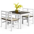Pemberly Row 5-Pc Compact Solid Wood Dining Set with Table & 4 Chairs in Walnut