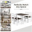 Pemberly Row 5-Pc Compact Solid Wood Dining Set with Table & 4 Chairs in Walnut
