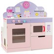 Pemberly Row 2-in-1 Kid Kitchen/Cafe Restaurant Pretend Cooking Playset Toy-Pink