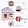 Pemberly Row 2-in-1 Kid Kitchen/Cafe Restaurant Pretend Cooking Playset Toy-Pink