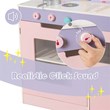 Pemberly Row 2-in-1 Kid Kitchen/Cafe Restaurant Pretend Cooking Playset Toy-Pink