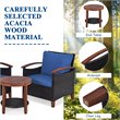 Pemberly Row 3-piece Rattan Patio Furniture Set with Round Table in Blue