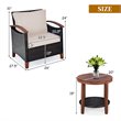 Pemberly Row 3-piece Rattan Patio Furniture Set with Wood Frame in Beige