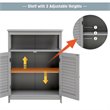 Pemberly Row Wood Bathroom Storage Floor Cabinet w/ Double Shutter Door in Gray