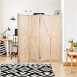 Pemberly Row 4-panel Wood Folding Room Divider with V-shaped Design in Natural