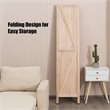 Pemberly Row 4-panel Wood Folding Room Divider with V-shaped Design in Natural