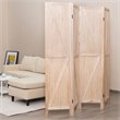 Pemberly Row 4-panel Wood Folding Room Divider with V-shaped Design in Natural