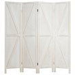 Pemberly Row 4-panel Wood Folding Room Divider with V-shaped Design in White