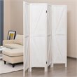 Pemberly Row 4-panel Wood Folding Room Divider with V-shaped Design in White