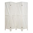 Pemberly Row 4-panel Wood Folding Room Divider with V-shaped Design in White