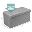 Pemberly Row 31.5'' Fabric Foldable Storage Ottoman Toy Chest in Light Gray