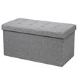 Pemberly Row 31.5'' Fabric Foldable Storage Ottoman Toy Chest in Light Gray