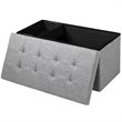 Pemberly Row 31.5'' Fabric Foldable Storage Ottoman Toy Chest in Light Gray