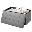 Pemberly Row 31.5'' Fabric Foldable Storage Ottoman Toy Chest in Light Gray