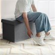 Pemberly Row 31.5'' Fabric Foldable Storage Ottoman Toy Chest in Light Gray