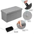 Pemberly Row 31.5'' Fabric Foldable Storage Ottoman Toy Chest in Light Gray