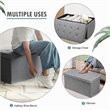 Pemberly Row 31.5'' Fabric Foldable Storage Ottoman Toy Chest in Light Gray
