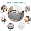 Pemberly Row 31.5'' Fabric Foldable Storage Ottoman Toy Chest in Light Gray
