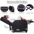 Pemberly Row Contemporary Faux Leather Massage Gaming Recliner Chair in Purple