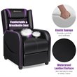 Pemberly Row Contemporary Faux Leather Massage Gaming Recliner Chair in Purple