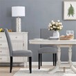 Pemberly Row Fabric Dining Chairs with Nailhead Trim in Gray (Set of 2)
