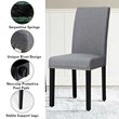 Pemberly Row Fabric Dining Chairs with Nailhead Trim in Gray (Set of 2)