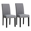 Pemberly Row Fabric Dining Chairs with Nailhead Trim in Gray (Set of 2)
