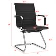 Pemberly Row Iron and PU Leather Office Waiting Room Chairs in Black (Set of 2)