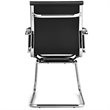 Pemberly Row Iron and PU Leather Office Waiting Room Chairs in Black (Set of 2)