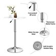 Pemberly Row Round Height Adjustable 360-degree Swivel Bistro Bar Table in White