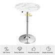 Pemberly Row Round Height Adjustable 360-degree Swivel Bistro Bar Table in White
